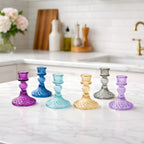 Colored Glass Taper Holder | True Blue