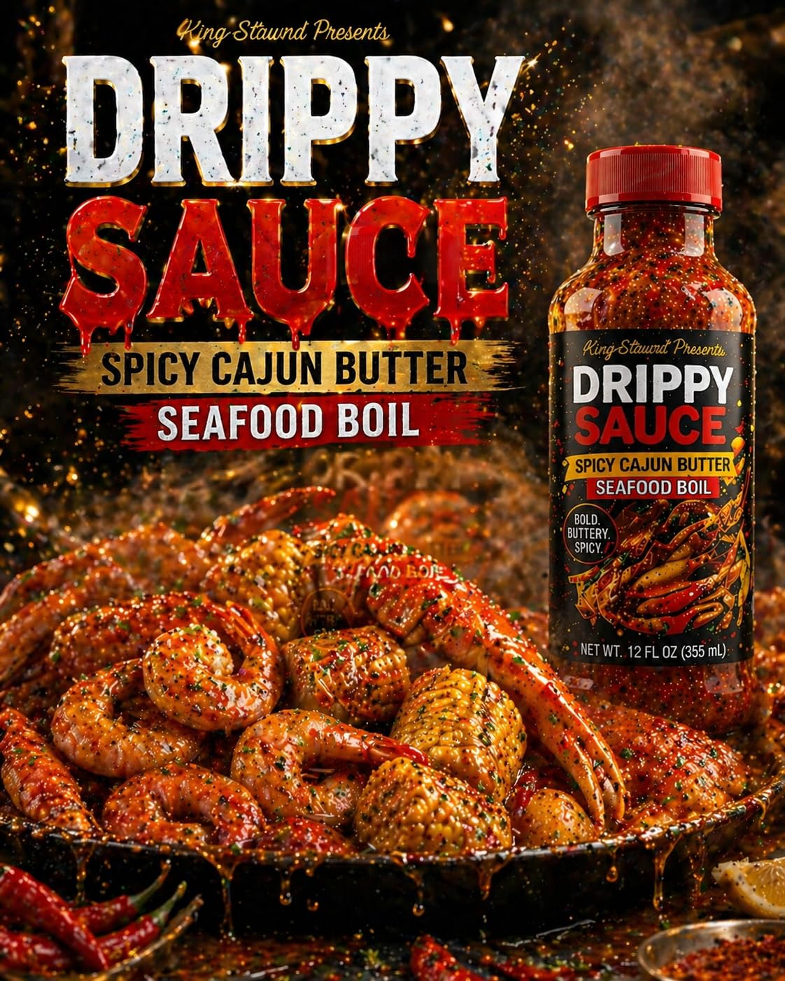 Drippy Sauce® Spicy Cajun Butter Seafood Boil Sauce