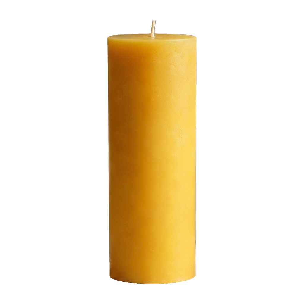 3x9 Inch Yellow Beeswax Pillar Candle