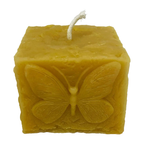Square Butterfly Beeswax Pillar Candle