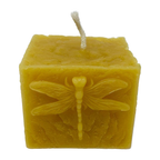 Square Dragonfly Beeswax Pillar Candle