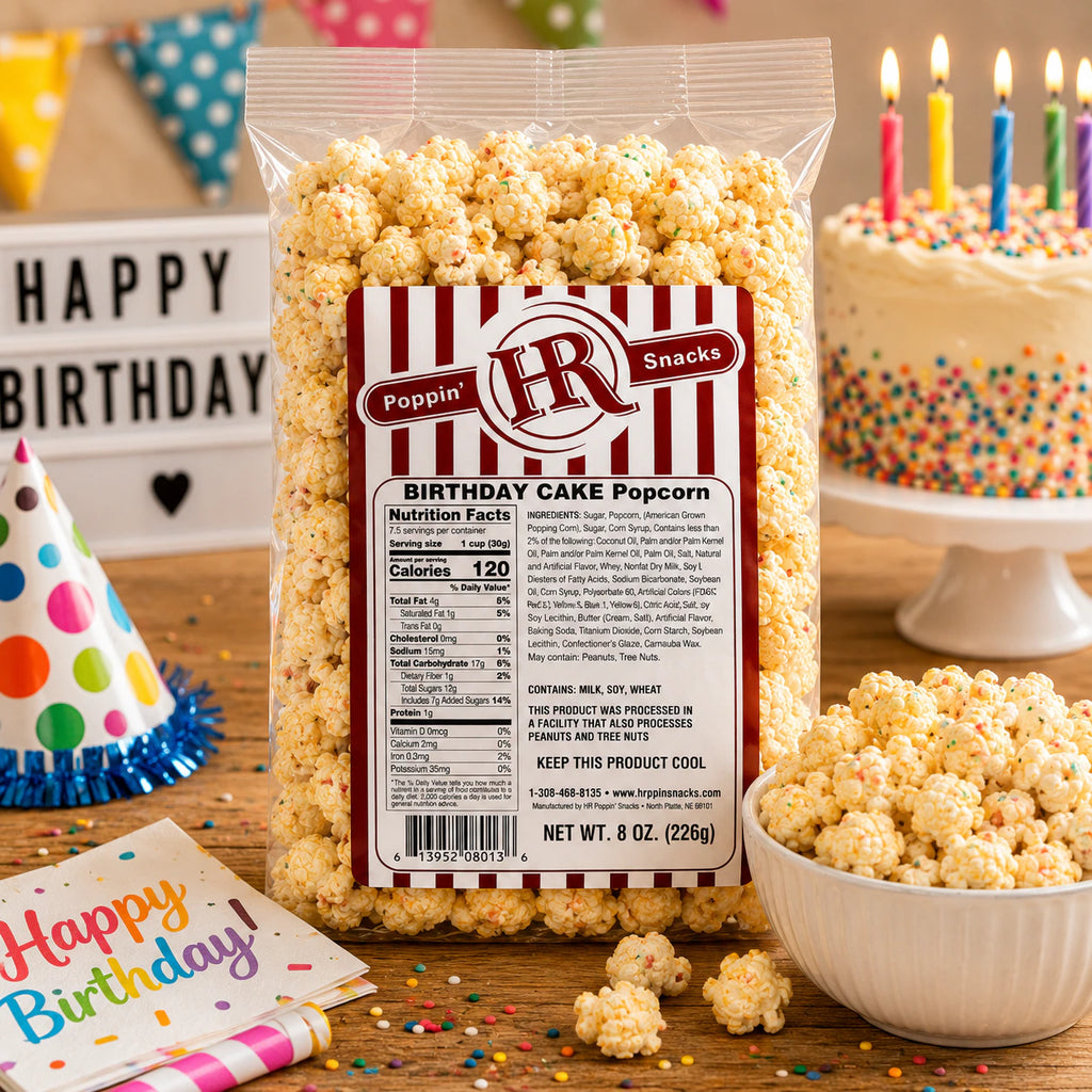 Birthday Cake Popcorn | Pack of 2 | 6.3 oz | HR Poppin' Snacks