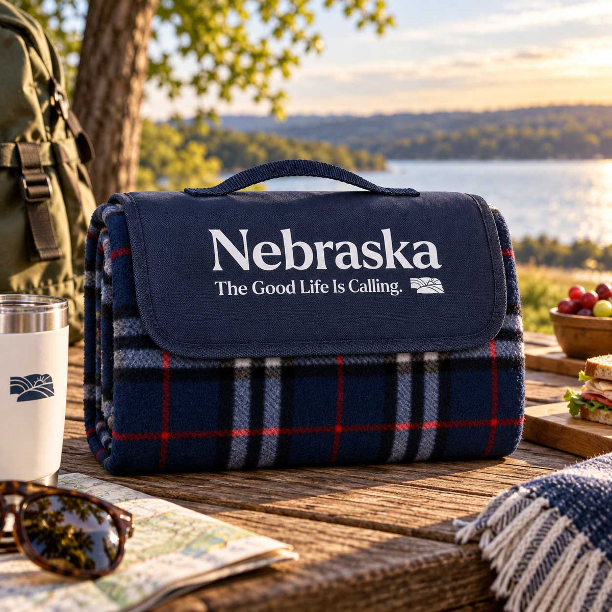 Fold-Up Fleece Nebraska Picnic Blanket | Nebraska Department of Economic Development
