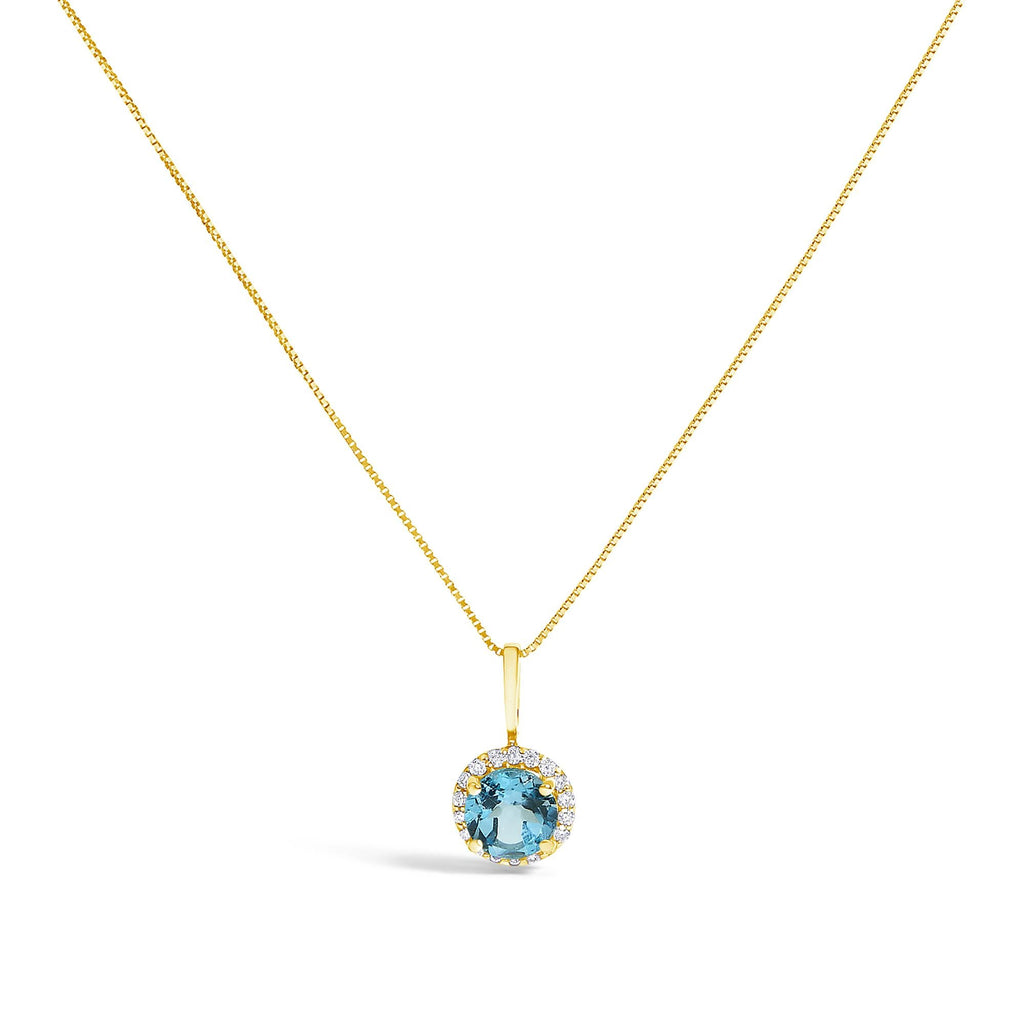 10K Gold Gemstone and 3/8 Cttw Diamond Halo Jewelry Set (Earrings, Pendant & Ring)