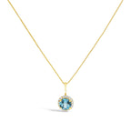 10K Gold Gemstone and 3/8 Cttw Diamond Halo Jewelry Set (Earrings, Pendant & Ring)