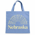 The Good Life is Calling Light Blue Tote Bag | Nebraska Department of Economic Development