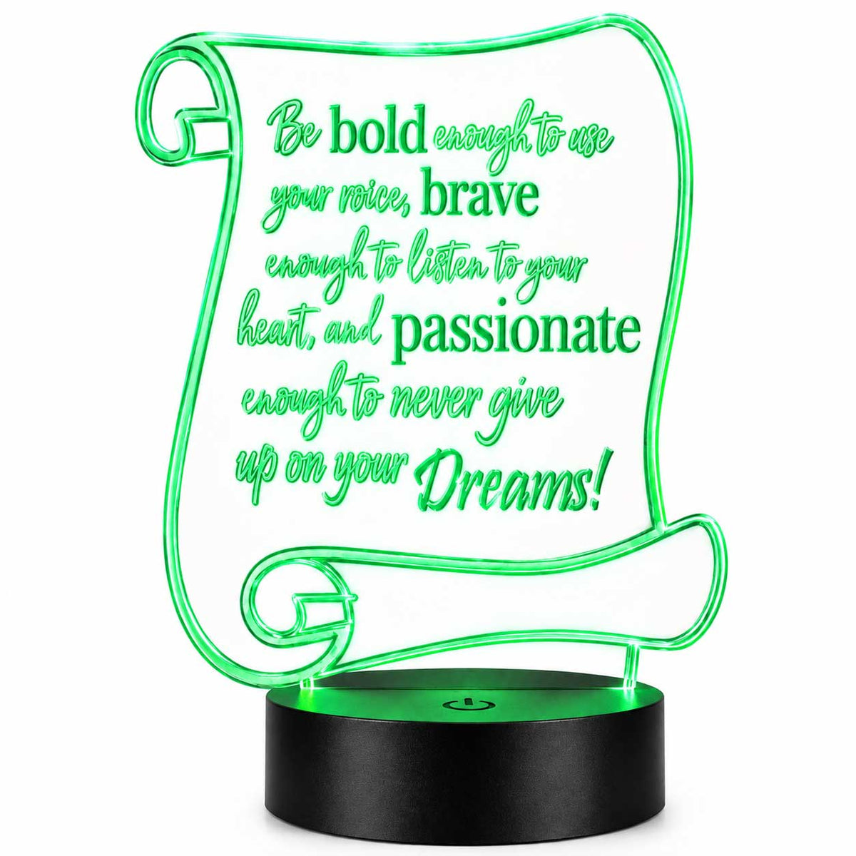 Inspirational LED Lighted Plaque | Be Bold | Glowing Creation