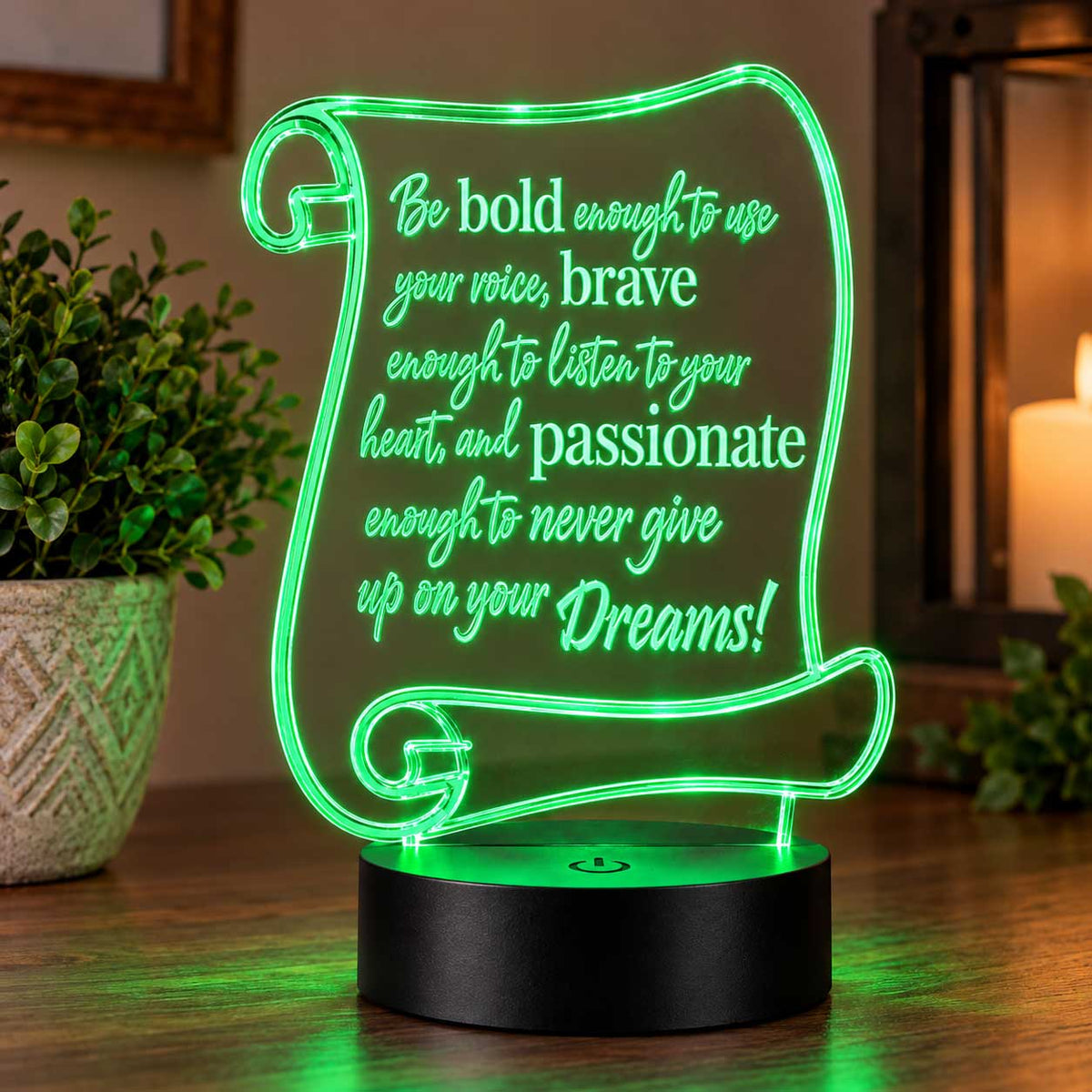 Inspirational LED Lighted Plaque | Be Bold | Glowing Creation