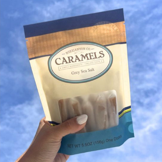 Grey Sea Salt Caramels | 12 Caramels | Boxicanyon Caramels