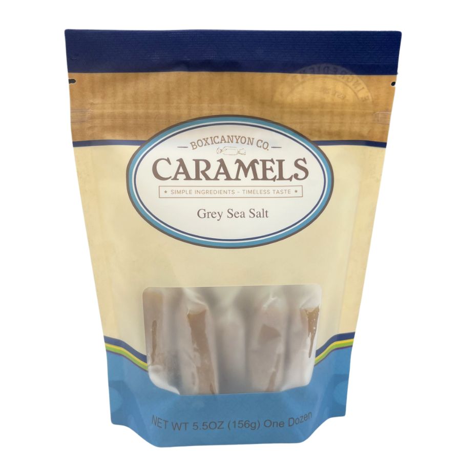 Grey Sea Salt Caramels | 12 Caramels | Boxicanyon Caramels