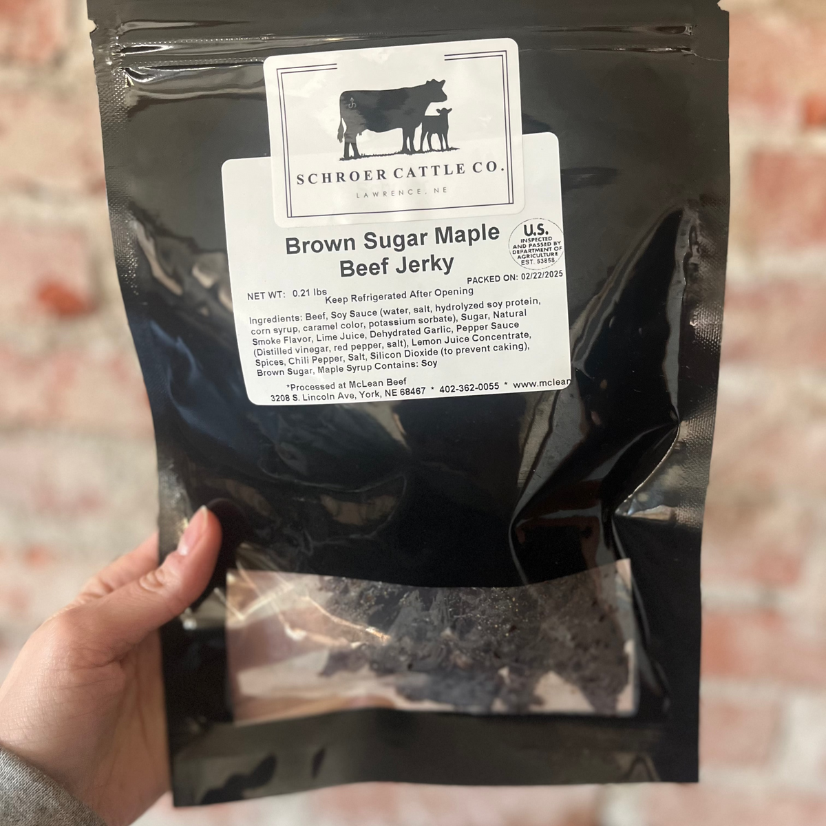Brown Sugar Maple Beef Jerky | Approximately 3 oz | Schroer Cattle Company