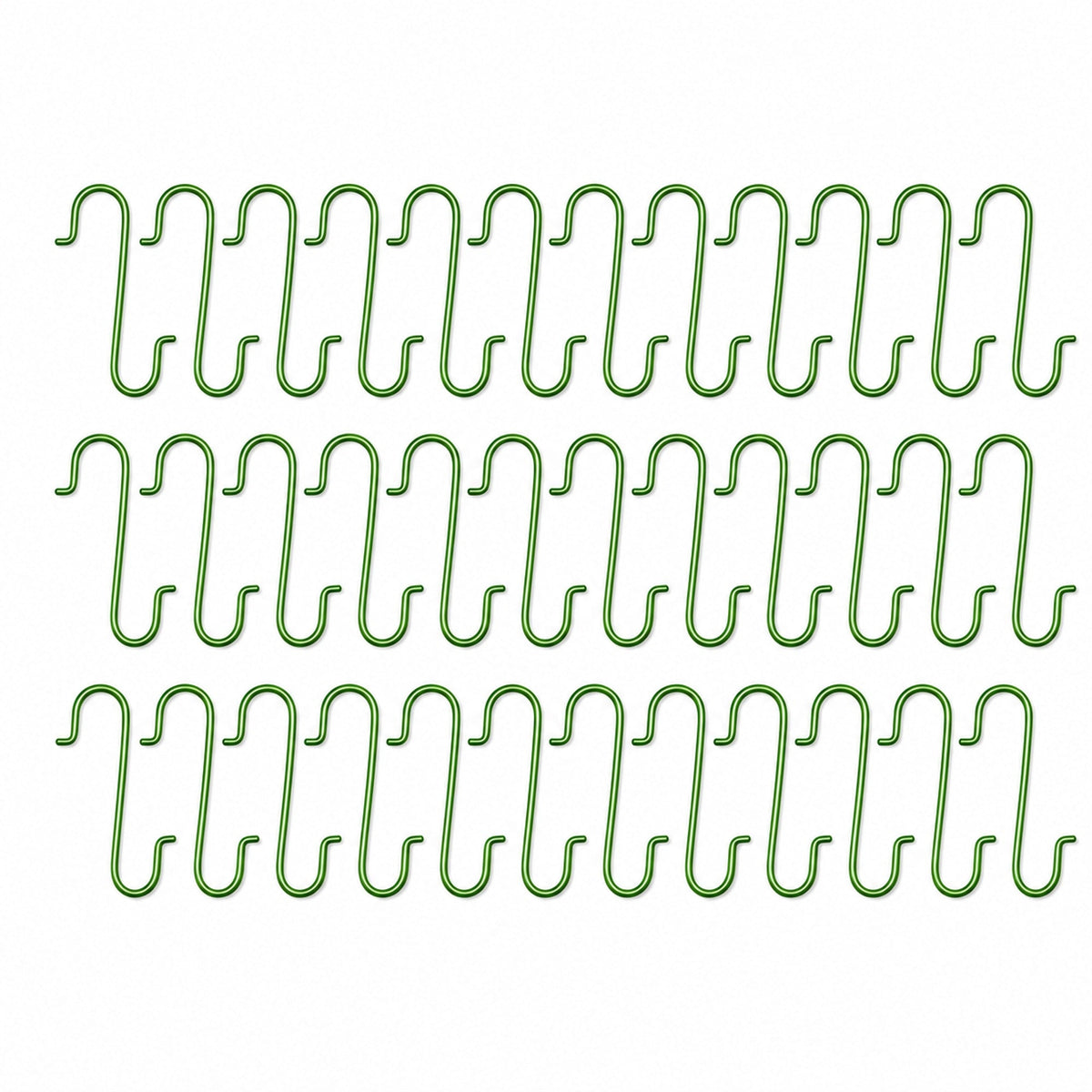 Set of 60 Matte Green Metal Wire Christmas Ornaments Hooks Hangers 1.16 Inches