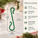 Set of 60 Green Plastic Christmas Ornaments Hooks Hangers 1.8 Inches