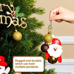 Set of 60 Green Plastic Christmas Ornaments Hooks Hangers 1.8 Inches