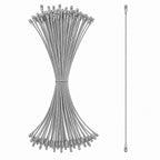 Set of 100 Silver Christmas Ornaments Cords Strings Hangers 7.9 Inches