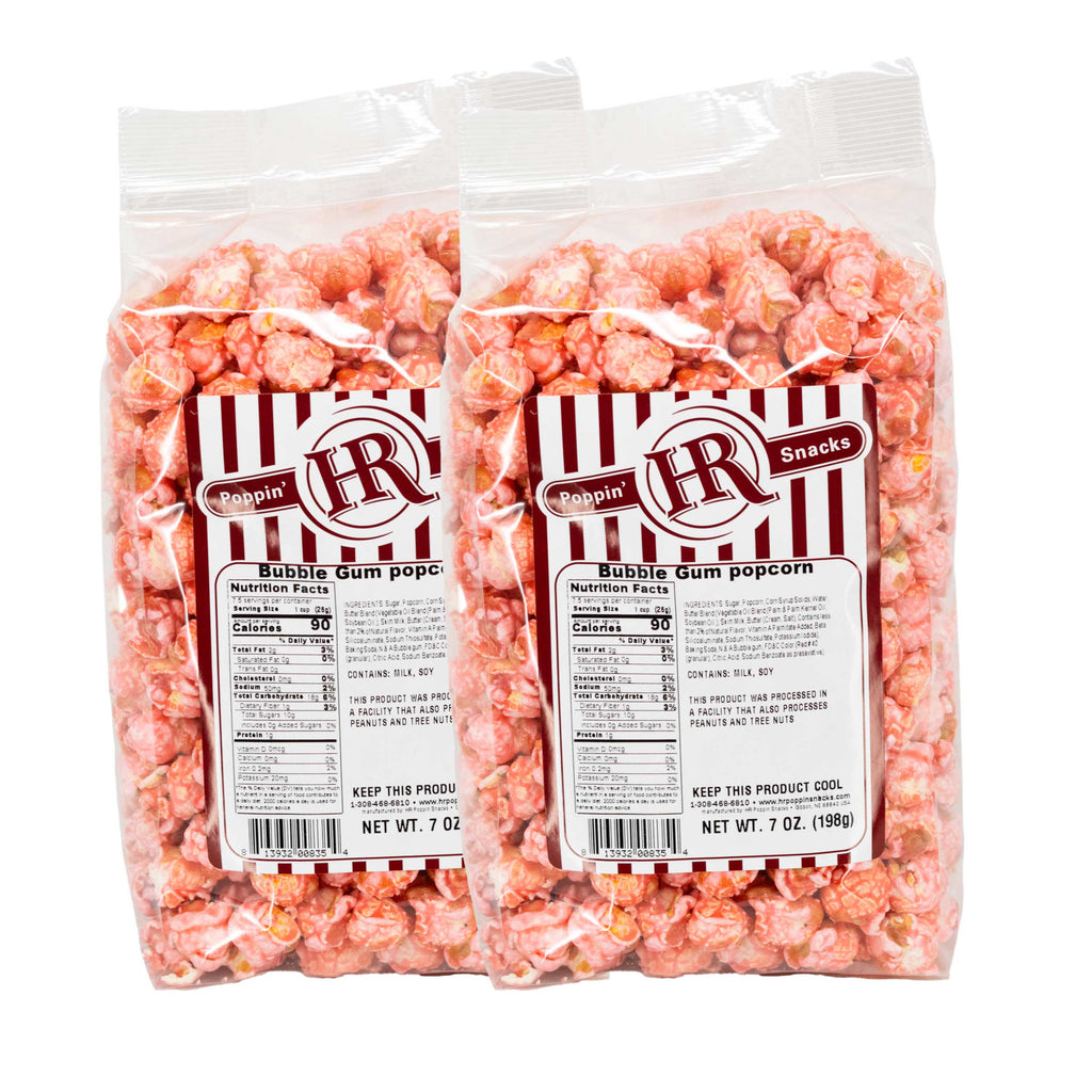 Bubble Gum Popcorn | Pack of 2 | 7 oz | HR Poppin' Snacks