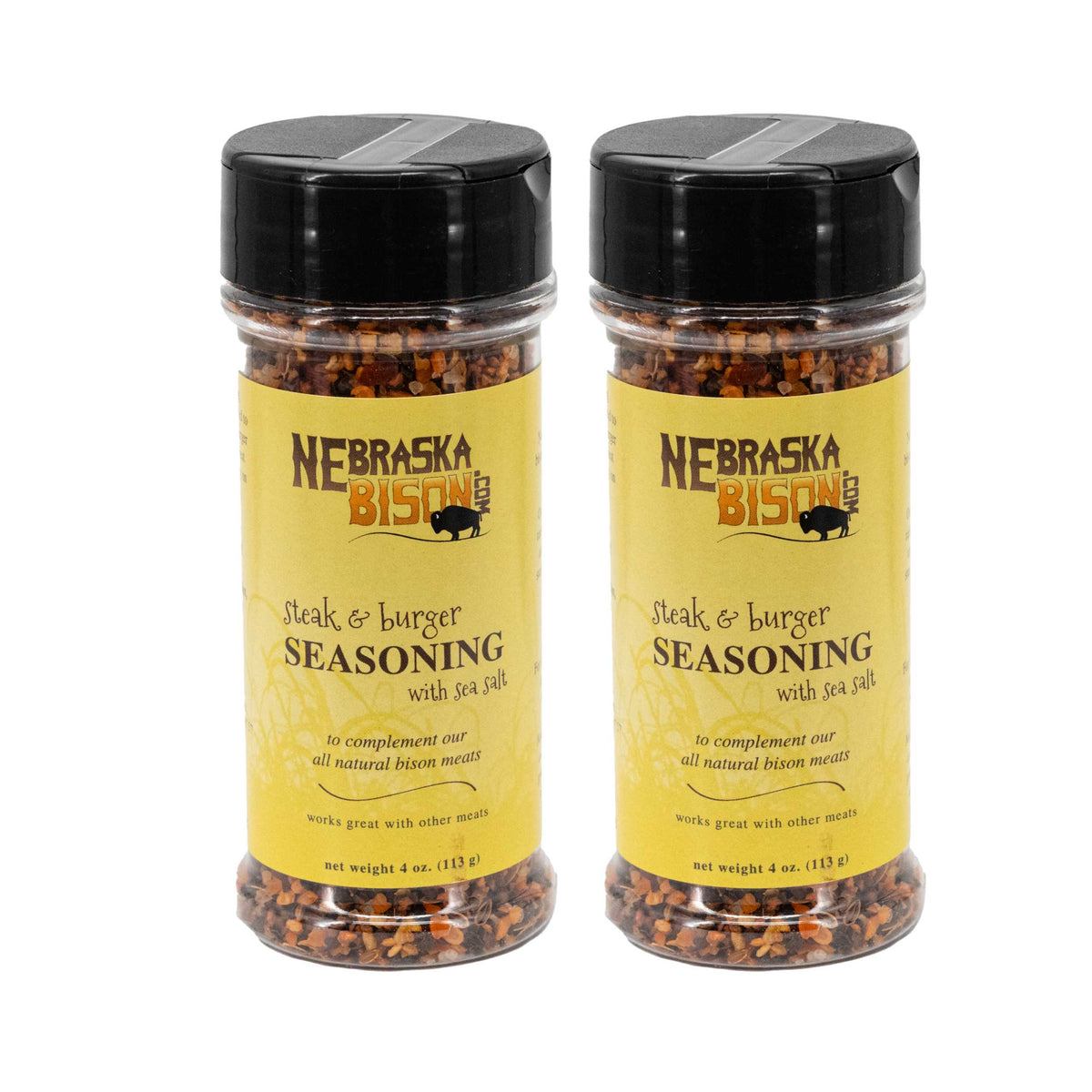 Bison Steak and Burger Seasoning | 4 oz | Pack of 2 | Nebraska Bison