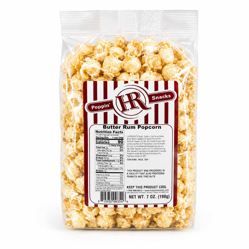 Butter Rum Popcorn | Pack of 3 | 5 oz | HR Poppin' Snacks