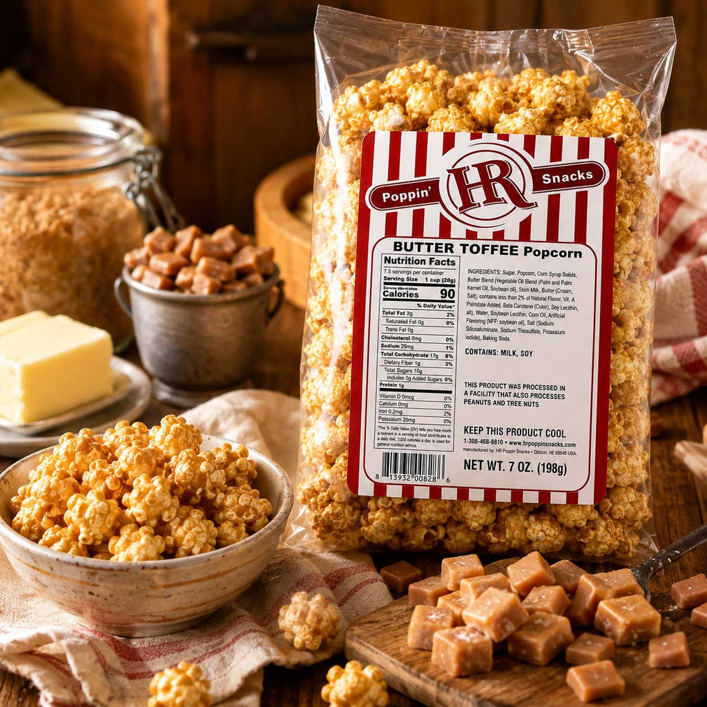 Butter Toffee Popcorn | Pack of 2 | 5 oz | HR Poppin' Snacks