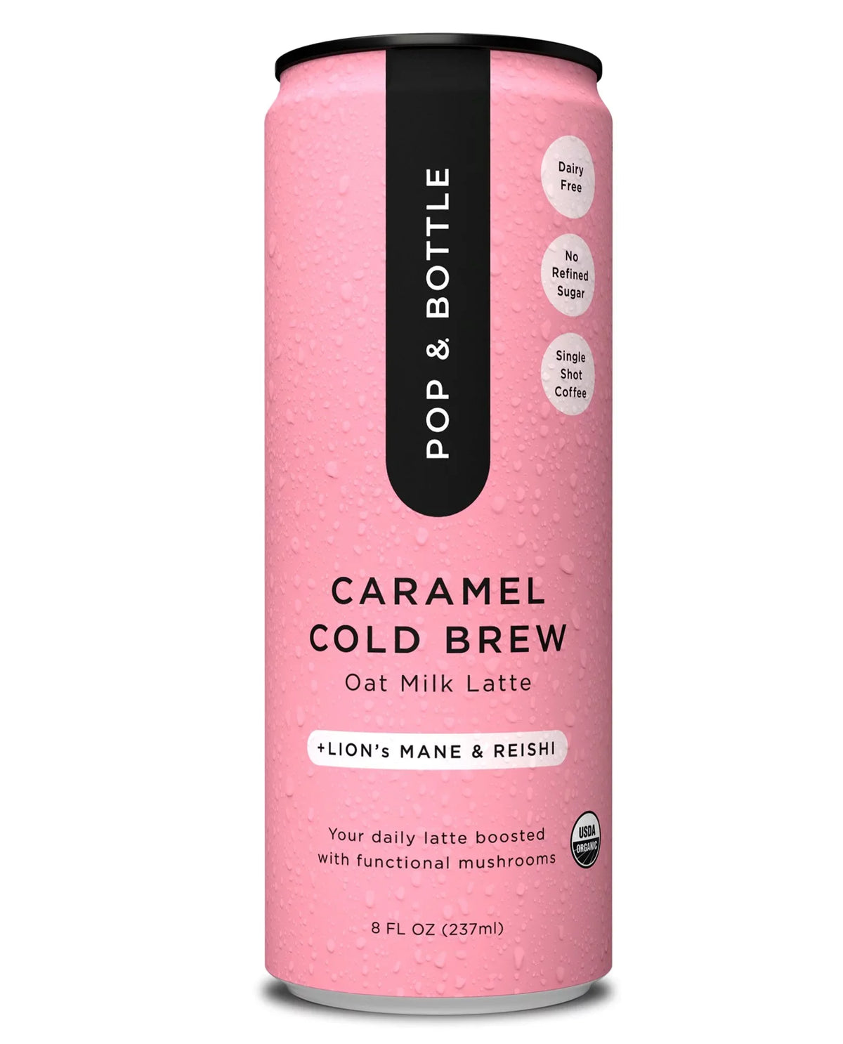 Pop & Bottle Cold Brew Caramel Latte, 8 fl oz (Case of 12)