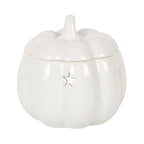 White Jack-O'-Lantern Oil Burner | Ceramic Halloween Pumpkin