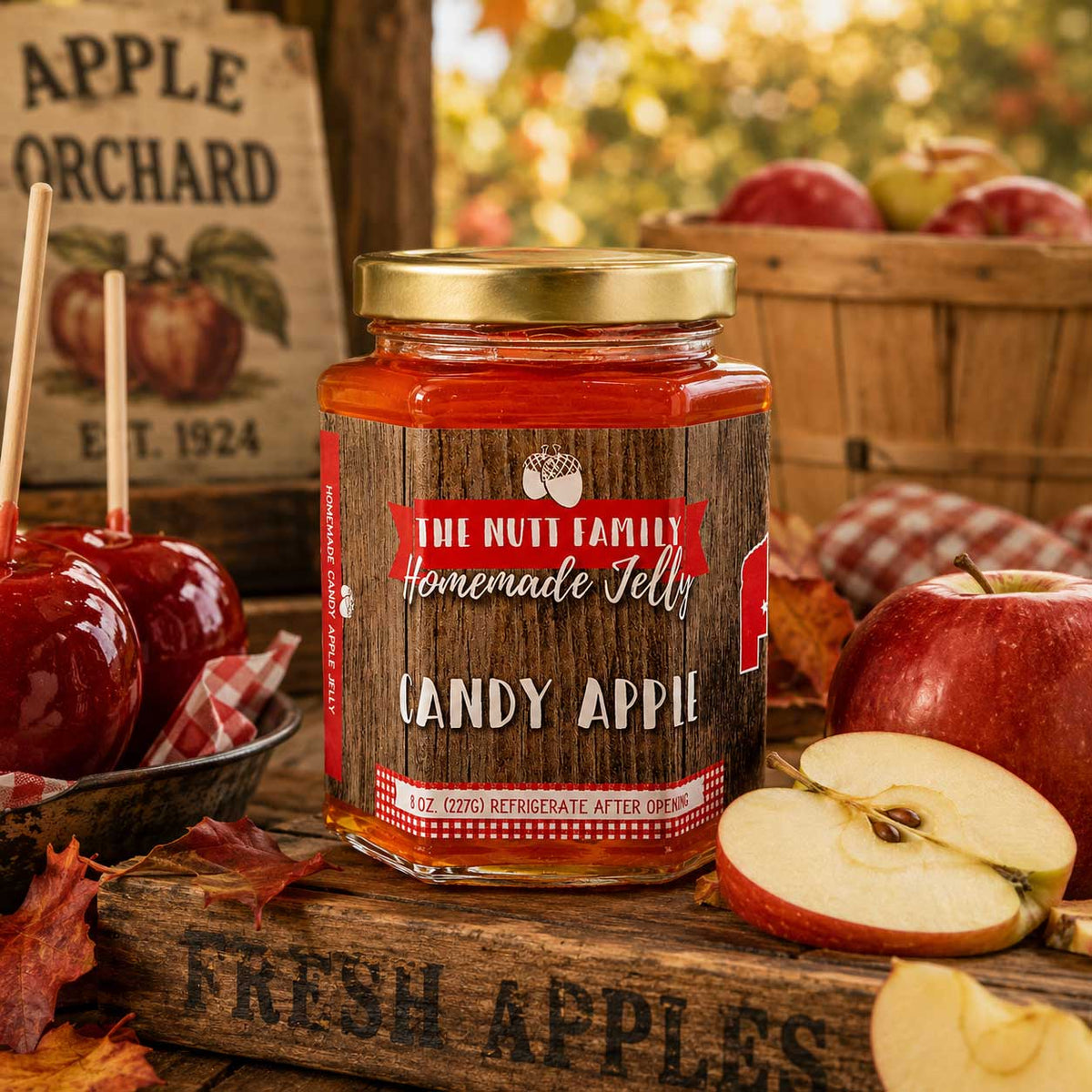 Candy Apple Jelly | Pack of 4 | 9 oz | Nutt Family Jams & Jellies