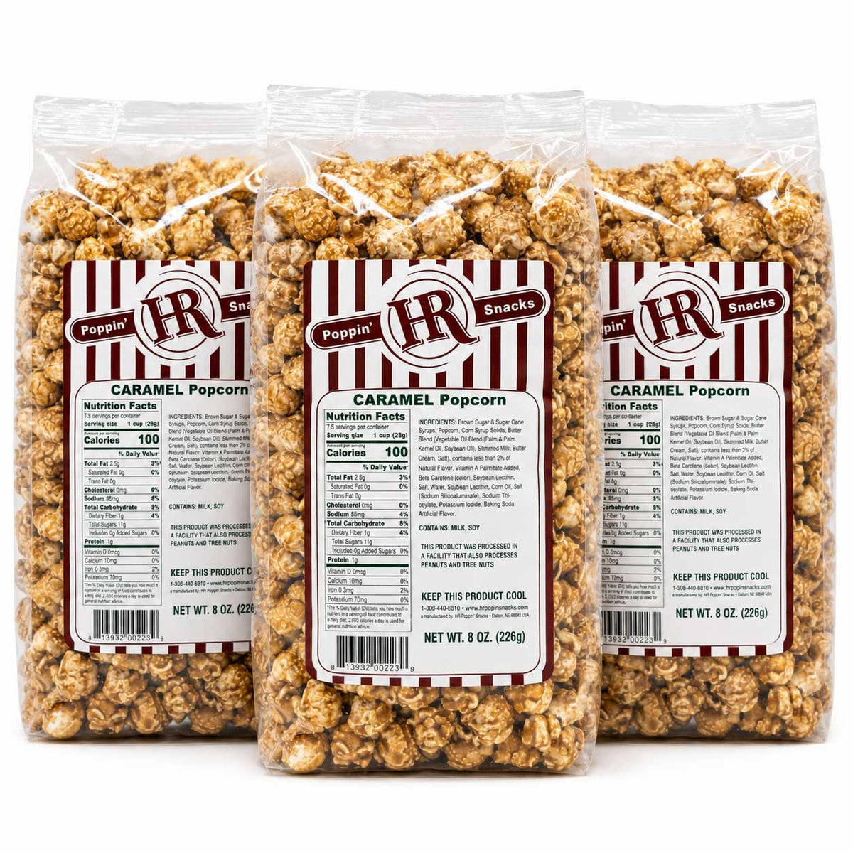 Caramel Popcorn | Pack of 3 | 6.3 oz | HR Poppin' Snacks