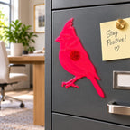 Red Cardinal Magnetic Plaque | 3" x 5" | Glowing Creation