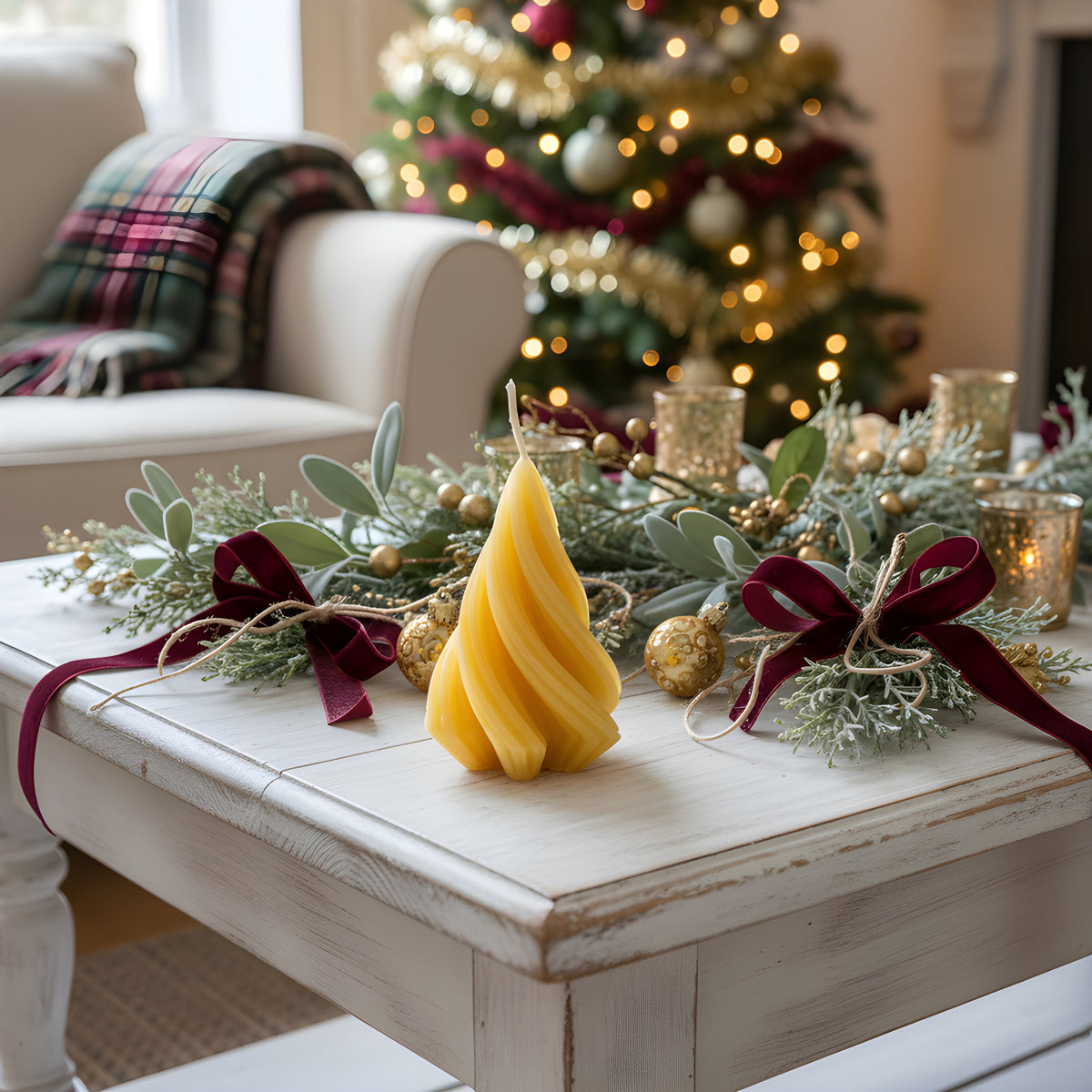 Modern Tree Beeswax Candle