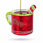 Cup with Candy Cane Drink Glass Christmas Ornament