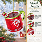 Cup with Candy Cane Drink Glass Christmas Ornament