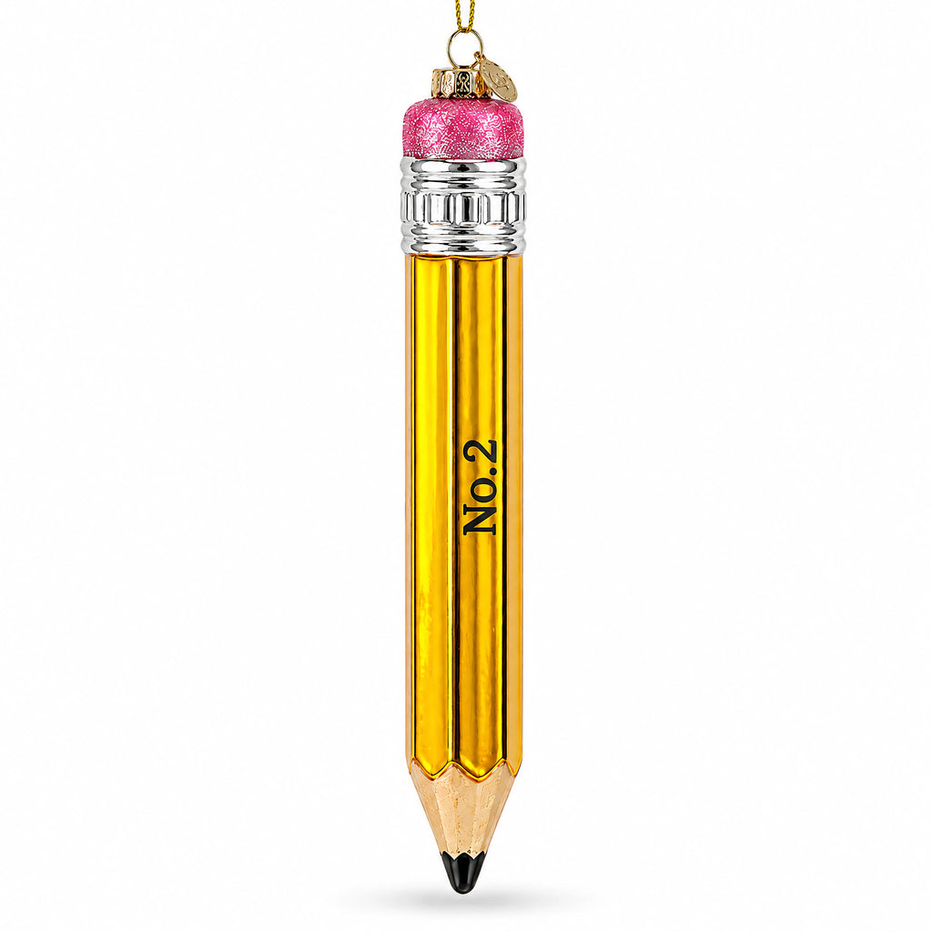 Pencil Glass Christmas Ornament