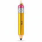 Pencil Glass Christmas Ornament