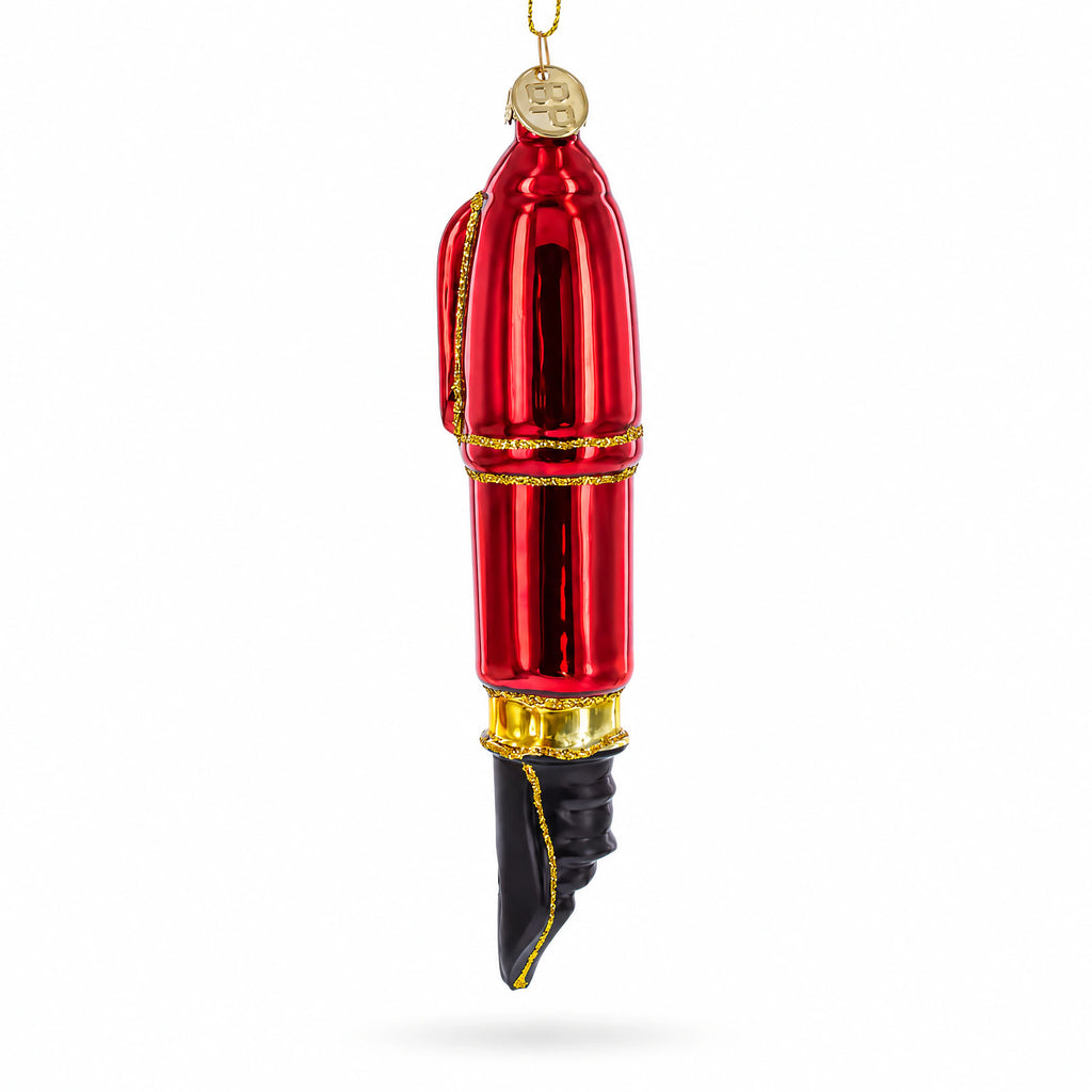 Red Fountain Pen Glass Christmas Ornament