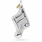 Silver Music Note Glass Christmas Ornament