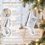Silver Music Note Glass Christmas Ornament