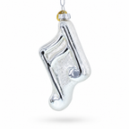 Silver Music Note Glass Christmas Ornament