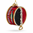 Premium Caviar Tin Glass Christmas Ornament