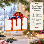 Berry Topped Cheesecake Glass Christmas Ornament