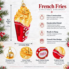 French Fries Glass Christmas Ornament