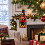 Whiskey Bottle Glass Christmas Ornament