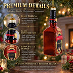 Whiskey Bottle Glass Christmas Ornament