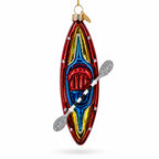 Adventure Kayak with Oar Glass Christmas Ornament