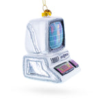 Vintage Computer Glass Christmas Ornament