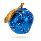 Metallic Apple with Gold Leaf Glass Christmas Ornament