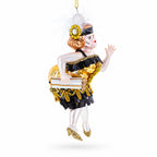 Gatsby Glam Flapper Girl Glass Christmas Ornament