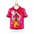 Hippie Peace & Love T-Shirt Glass Christmas Ornament