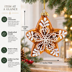 Golden Lace Star Glass Christmas Ornament