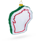 Wisconsin State Map with Icons Glass Christmas Ornament