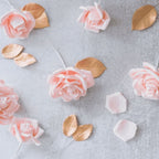 Large Gold Gumpaste Rose Leaves (set of 3)